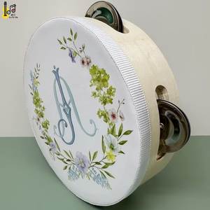 Prezzo <span class=keywords><strong>Tamburelli</strong></span> in Legno con Stampa Personalizzata, Strumento Musicale a Mano per Danza, Feste, Matrimoni, Chiesa, Spettacoli - Product Image 4
