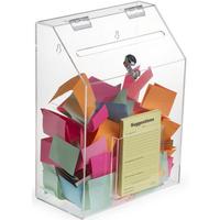 Boîte de dons pliable moderne personnalisée avec vitrine transparente en acrylique de 3 mm d'épaisseur, surface polie, urne de vote pour candidats