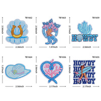 Offre Spéciale : Patchs Brodés Ocean Cowgirl à Thermocoller – Applique Bleu Clair Style Plage, Surf et Western pour Chapeaux, Sacs et Vêtements