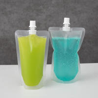 Sachet Doypack transparent avec bec verseur pour boissons et jus, 200ml 30ml, jetable, en BOPP+PET+PE, Marque HX