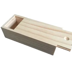 Boîte à bijoux en bois vintage avec couvercle coulissant fait à la main savon pin petit bois naturel couleur couvercle coulissant en bois