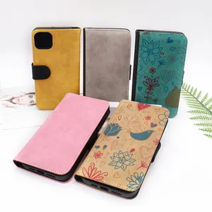 Factory Good Quality Blank Sublimation Printable Flip Wallet TPU And Leather Phone Case For Iphone 14