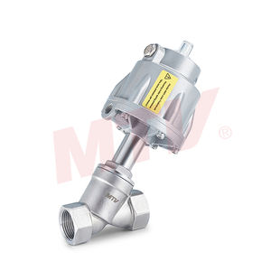 Válvula de Asiento Angular Accionada Neumáticamente, Válvula de Pistón con Actuador de Aluminio - Product Image 1