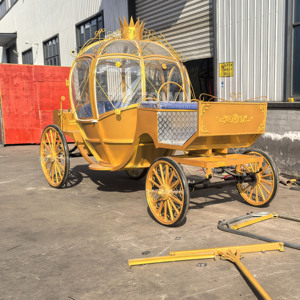 Carruaje Eléctrico Dorado de Princesa, Vehículo de Cuatro Ruedas para Bodas, Eventos, Parques Temáticos, Desfiles y Transporte - Product Image 1