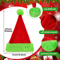 Chapeau de Père Noël en fourrure unisexe avec doublure confortable en tissu non tissé et bord en peluche pour femmes et hommes