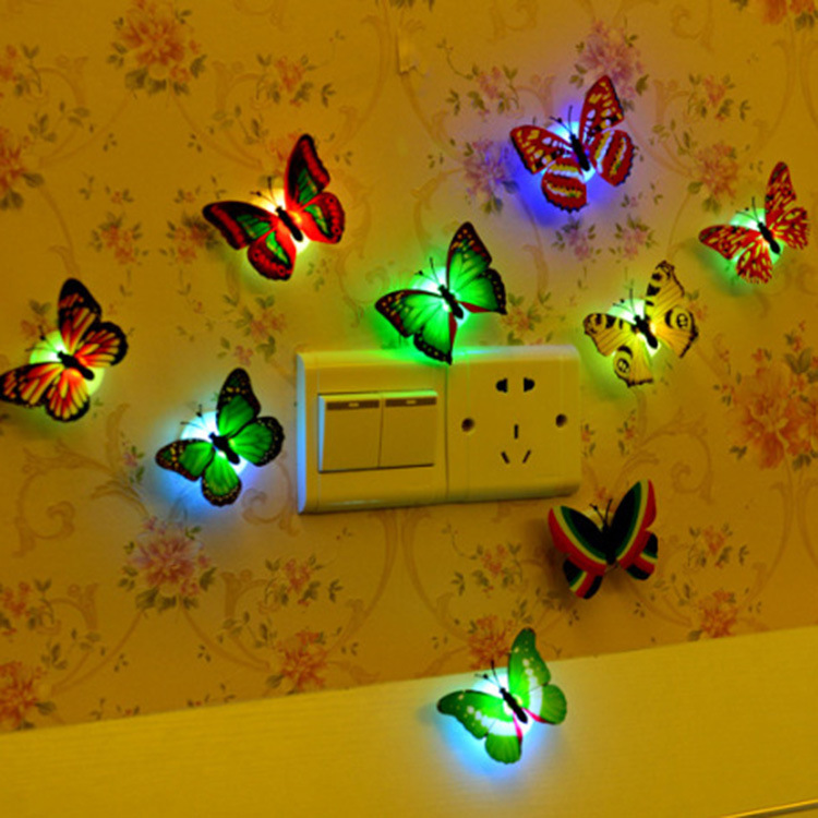 En gros papillon LED veilleuse couleur changeante lumière applique veilleuse chambre maison intelligente extérieur jardin animaux lumières