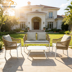 Conjunto de Sofás de Patio Comerciales, Muebles de Exterior, Conjunto de Sofás de Ratán Pequeños y Económicos para <span class=keywords><strong>Jardín</strong></span> - Product Image 3