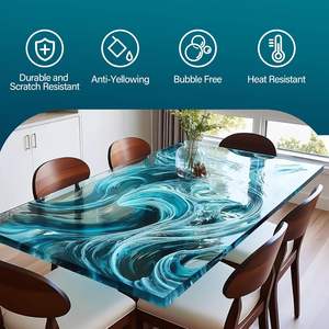 Résine époxy transparente bicomposante haute brillance pour le travail du bois, liquide transparent pour la décoration intérieure et les meubles en bois - Product Image 2