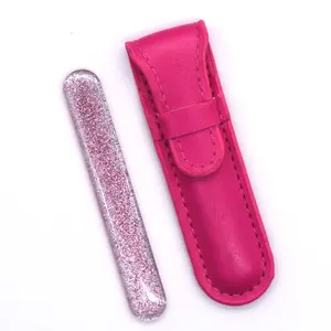 Ярко-Розовый Блестящий стеклянный полированный пилочка для ногтей для отделки ногтей
