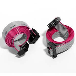 Cable plano Lianshu con paso de 2,54 mm, 2 filas, 10 pines, conector IDC hembra a hembra, 1 m, para transferencia de datos de monitor. - Product Image 2