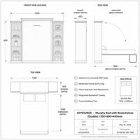 Lit mural minimaliste JOYSOURCE, cadre en acier, panneau MDF personnalisable, haute qualité, montage mural pour les pièces multifonctionnelles