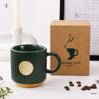 Tazas de Café de Cerámica de Estilo Americano con Base Dorada de Lujo, Personalizables en Forma/Tamaño y Caja de Color, Disponibles en Stock