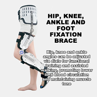 Órtesis de pierna completa HKAFO bilateral con articulaciones de cadera, rodilla y tobillo ajustables en múltiples ángulos para soporte y estabilidad