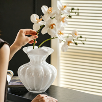 Vase en verre violet de style français minimaliste, récipient à fleurs créatif haut de gamme, décoration de table de salon