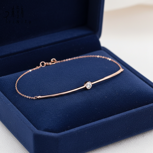Hong Kong Wholesale Fine Jewelry Manufacturer Export Real Natural Diamond 18K Solid <b>Rose</b> <b>Gold</b> Single Embellishment Bracelet - Product Image 6