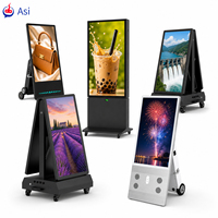 Affichage numérique 32 pouces 43 pouces 55 pouces Haute luminosité 2000 nits Batterie rechargeable Résistant aux intempéries IP65 Pour rue, trottoir, passerelle