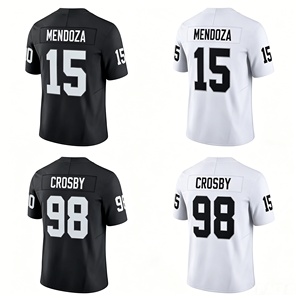 Las Vegas Raiders pour jeunes et hommes # 15 Mendoza # Maillot de football cousu à la main 98 Crosby - Product Image 1