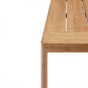 Silla de Comedor de Madera de Teca con Esquinas Redondeadas, Pulida a Mano, Elegante Asiento de Jardín para Proyectos de Villas - Product Image 3