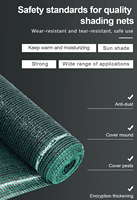 65% tricoté HDPE filet d'ombrage Rectangle serre voile d'ombrage coupe-vent extérieur abri de pluie couleur verte PE carré divers