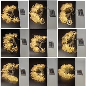 زينة رمضان كريم للمنزل للتعليق على الحائط والشجر، سلسلة أضواء بطول 1 متر مع 10 لمبات LED، إضاءة عيد مبارك على شكل قمر ونجمة وفانوس لتزيين رمضان - Product Image 6