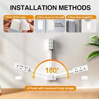 Extensor de Enchufe Eléctrico Estándar del Reino Unido con USB-A, USB-C y 2 Tomas de CA, Se Extiende de 17 a 27 Pulgadas, Gira 180 Grados °   Enchufe de Corriente