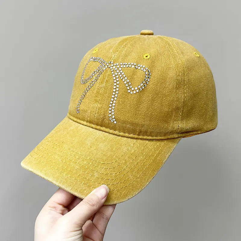 Rhinestone bướm mũ bóng chày của phụ nữ sequin hoa thoáng khí lưới cap thường đa năng bóng râm kem chống nắng đỉnh mũ