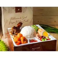 Boîte à repas personnalisée avec logo pour restaurant d'Asie du Sud-Est, pour plats à emporter Nasi Lemak, Riz Tumpeng, Goreng Kandar, Padang, Uduk