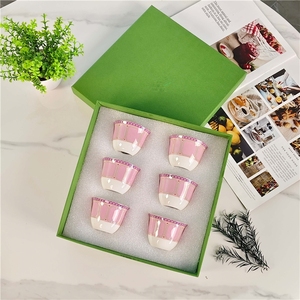 European Style Best-Selling Pink Bone China 6-Piece Teacups Set Dishwasher <b>Safe</b> Gift <b>Box</b> Included - Product Image 4