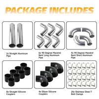 DIY Bar & Plate 600*300*76mm Intercooler 3 "con 12PCS Kit de abrazaderas de manguera de tubería