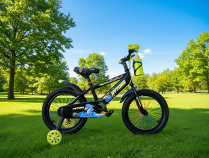 Bicicletta per bambini Hytrek da 16 pollici con ruote da allenamento per bambini dai 5 ai 7 anni, telaio in metallo, design a forma di delfino - Product Image 2