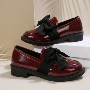 1206, zapatos casuales para caminar lento para <span class=keywords><strong>mujer</strong></span>, zapatos de PU, mocasines con lazo, de 2 colores zapatos planos, recién llegados, talla 35-42 de salida de fábrica - Product Image 2