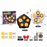 Machine de boxe musicale en plastique murale avec 5 cibles, entraîneur de boxe avec gants, jeu d'entraînement pour enfants avec chargeur USB