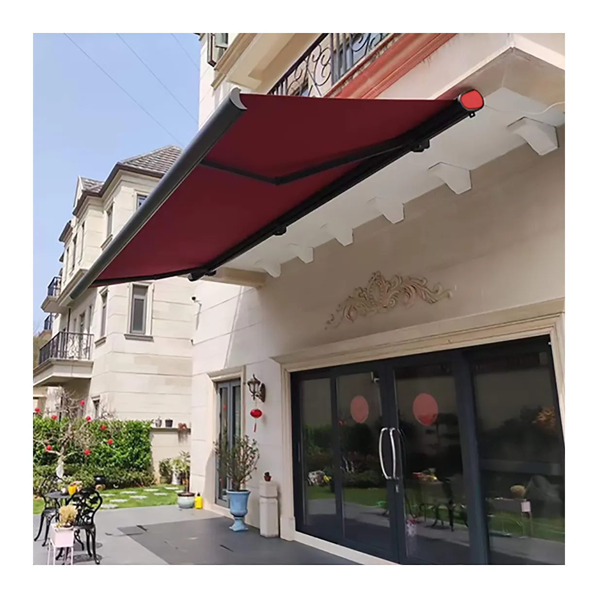 Best Seller Motorized Retractable Courtyard Side full cassette outdoor arm Awning