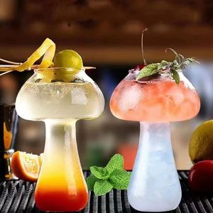 Cute Vintage Mushroom Shaped Cocktail Glass 250ml Boeosilicate Glass Clear Business Gift Wine & <b>Beer</b> Drinkware - Product Image 1