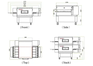 Công suất lớn băng tải lò "impingement" Lò nướng bánh pizza lò gas điện để bán