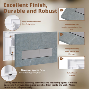 Dual Flush Toilet Flush Plate, ABS Concealed Cistern <b>Push</b> Button, Wall Hung Bathroom Accessory Compatible with Geberit - Product Image 2