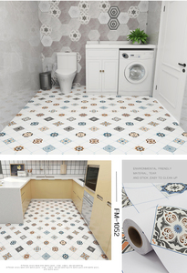 Pegatinas de Piso Impermeables con Patrón Geométrico 3D Personalizado, Papel Tapiz Autoadhesivo de PVC de Color Brillante para Decoración de Pisos de Cocina - Product Image 4