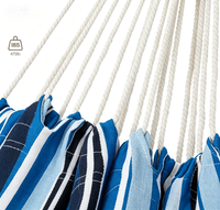 Ensemble de hamac portable à rayures bleues avec kit de suspension, capacité de 475 lb, pour la cour, les voyages et l'extérieur