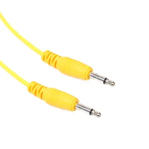 Custom black white yellow Male to male 3.5mm mono jack to 3.5mm mono jack cable
