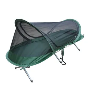 1-persoons Pop-Up Camping Buiten Opvouwbaar Vrijstaand Klamboe Tentbed Met Klamboe Pop-Up Bed Netsysteem