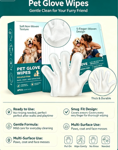 Guanti Salviette Monouso Melly per la Pulizia degli Animali Domestici, Confezionati Singolarmente, a Base Vegetale, Non Tessuti, Formula Delicata, Senza Risciacquo, per Cani - Product Image 4