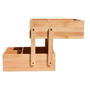 Estante organizador de mostrador de baño de bambú Estante de perfume de tocador y cosméticos Fácil de montar - Product Image 6