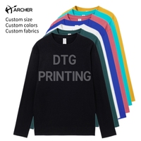 T-shirt ample en coton de haute qualité, épaules tombantes, personnalisable DTG, t-shirt vierge à manches longues pour homme