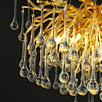 Moderne Français Cuivre Décor À La Maison Goutte De Pluie Lustre Hôtel Villa Salon Salle À Manger Lampe De Luxe Cristal Or Lustres