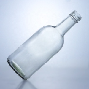 Bouteille en <span class=keywords><strong>verre</strong></span> ronde transparente de 250 ml, 350 ml, 450 ml pour rhum, gin, vodka, whisky, tequila, brandy – Meilleures ventes - Product Image 5