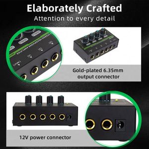 เครื่องขยายเสียงหูฟังสเตอริโอ HA400PRO สำหรับหูฟังมอนิเตอร์ในสตูดิโอ 4/8 ช่องสัญญาณ พร้อมไฟ RGB ขนาดเล็ก - Product Image 3