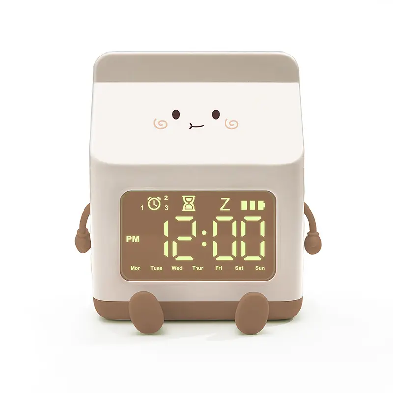 Smart Control Fun Milk Box Despertador Relógio de mesa digital Estudantes Escritório Aplicação Kids Wake Countdown Time Management