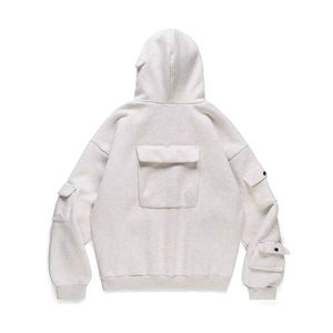 مبيعات المصنع مباشرة أسود أبيض ديكور جيب متعددة المتضخم سحب الأولاد هوديس وبلوزات - Product Image 5