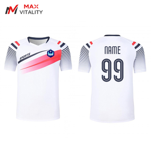Jersey Sepak Bola Cetak Digital Bergaya Kustom, Bahan Polyester Tahan Lama, Seragam Kaos Sepak Bola Putih dan Oranye Lengan Pendek, Atasan Olahraga - Product Image 1