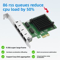 Kartu Jaringan Gigabit PCI Express X1 Empat Port I350 Internal 1G Vision Acquisition NAS Kecepatan Tinggi untuk Desktop Tersedia di Stok